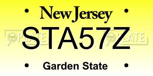 STA57Z New Jersey License Plate