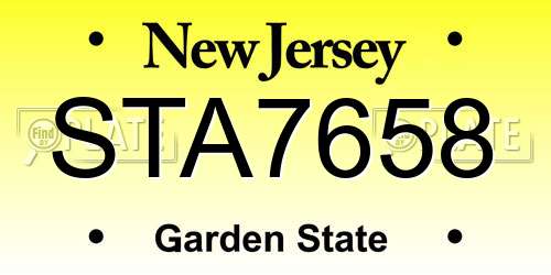 STA7658 New Jersey License Plate