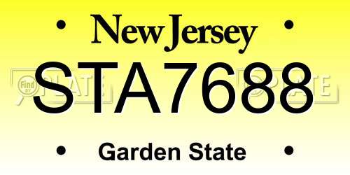 STA7688 New Jersey License Plate