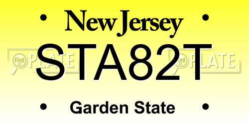 STA82T New Jersey License Plate