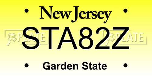 STA82Z New Jersey License Plate