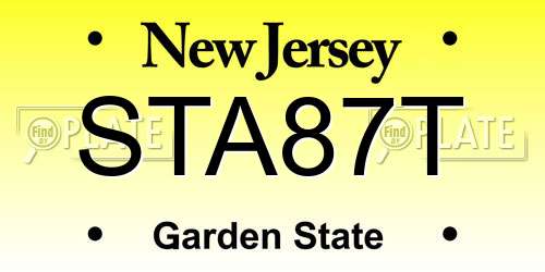 STA87T New Jersey License Plate