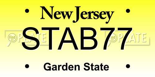 STAB77 New Jersey License Plate