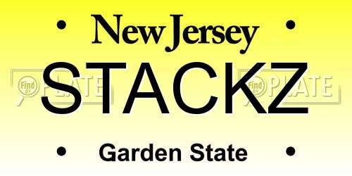 STACKZ New Jersey License Plate