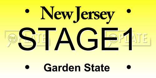 STAGE1 New Jersey License Plate