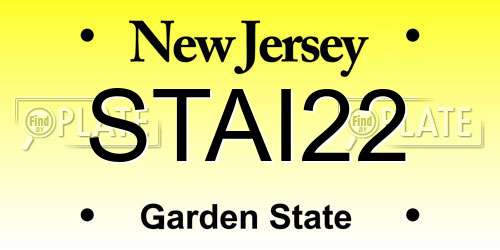 STAI22 New Jersey License Plate