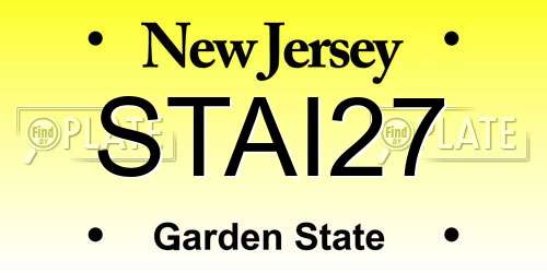 STAI27 New Jersey License Plate