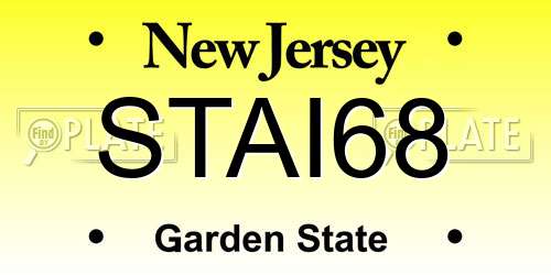 STAI68 New Jersey License Plate