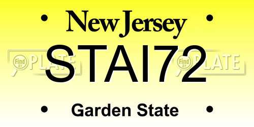 STAI72 New Jersey License Plate