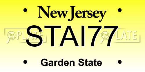 STAI77 New Jersey License Plate