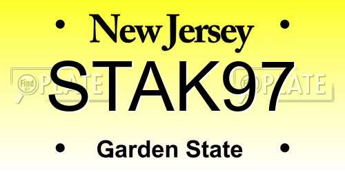 STAK97 New Jersey License Plate