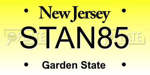 STAN85 New Jersey License Plate