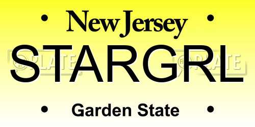 STARGRL New Jersey License Plate