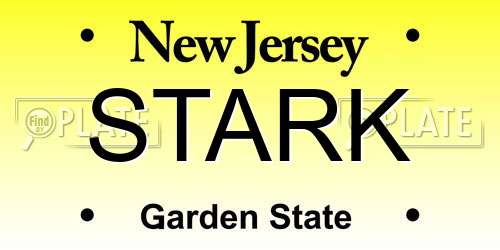 STARK New Jersey License Plate