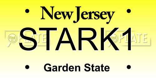 STARK1 New Jersey License Plate