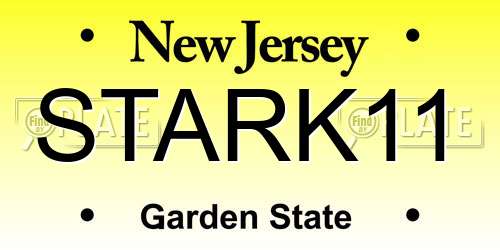 STARK11 New Jersey License Plate