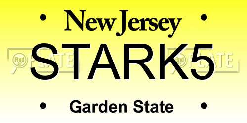 STARK5 New Jersey License Plate