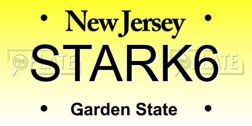STARK6 New Jersey License Plate