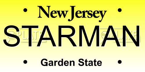 STARMAN New Jersey License Plate