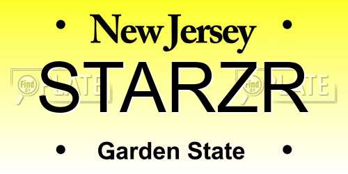 STARZR New Jersey License Plate