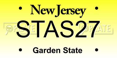 STAS27 New Jersey License Plate
