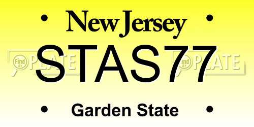 STAS77 New Jersey License Plate