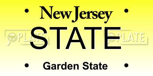 STATE New Jersey License Plate
