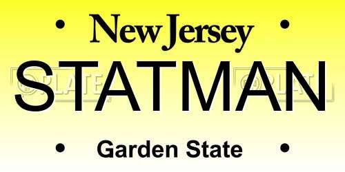STATMAN New Jersey License Plate
