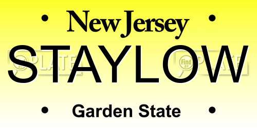 STAYLOW New Jersey License Plate