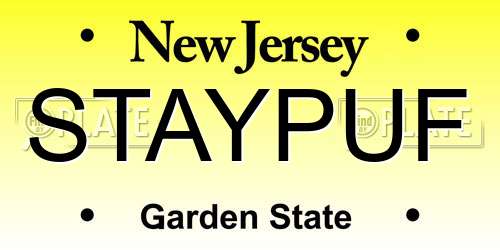 STAYPUF New Jersey License Plate
