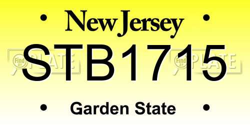 STB1715 New Jersey License Plate
