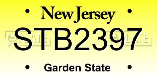 STB2397 New Jersey License Plate