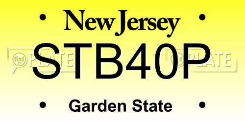 STB40P New Jersey License Plate