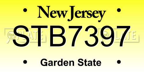STB7397 New Jersey License Plate