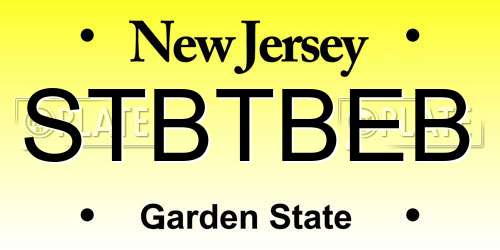 STBTBEB New Jersey License Plate