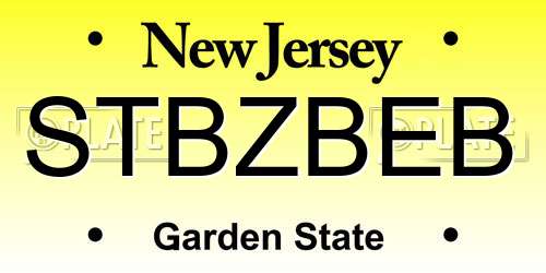 STBZBEB New Jersey License Plate