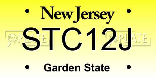 STC12J New Jersey License Plate