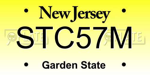 STC57M New Jersey License Plate