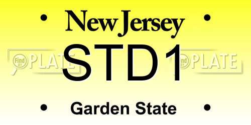 STD1 New Jersey License Plate