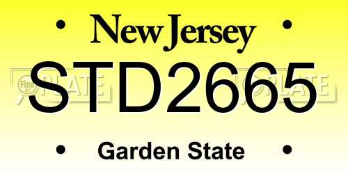 STD2665 New Jersey License Plate
