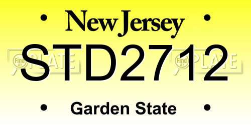 STD2712 New Jersey License Plate