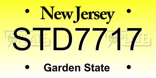 STD7717 New Jersey License Plate