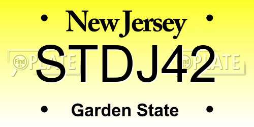 STDJ42 New Jersey License Plate
