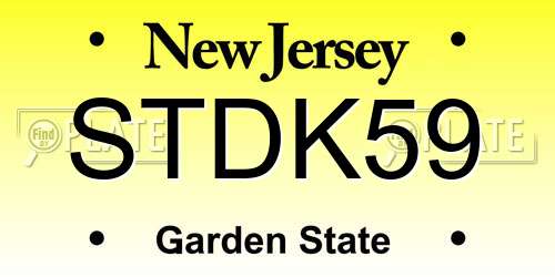 STDK59 New Jersey License Plate