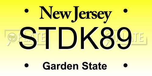 STDK89 New Jersey License Plate