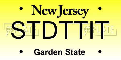 STDTTIT New Jersey License Plate
