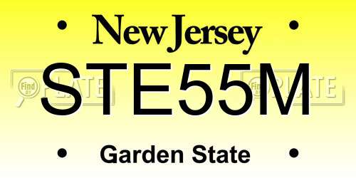 STE55M New Jersey License Plate