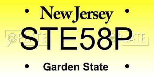 STE58P New Jersey License Plate