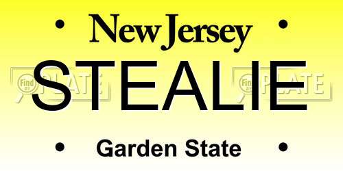 STEALIE New Jersey License Plate