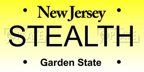 STEALTH New Jersey License Plate
